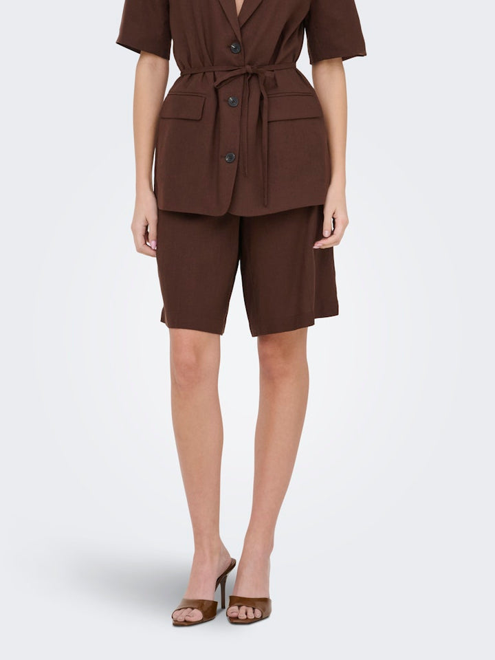 Jdynaomi Linen Mw Bermuda Shorts Tlr - Steenrood