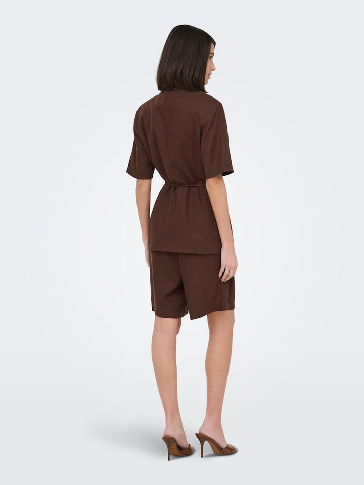 Jdynaomi Linen Mw Bermuda Shorts Tlr - Steenrood
