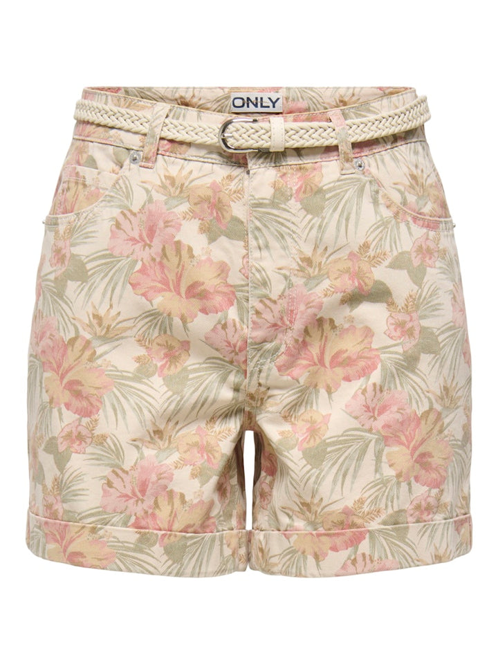 Onlvega-silla Hw Mom Belt Shorts Pnt - Roze