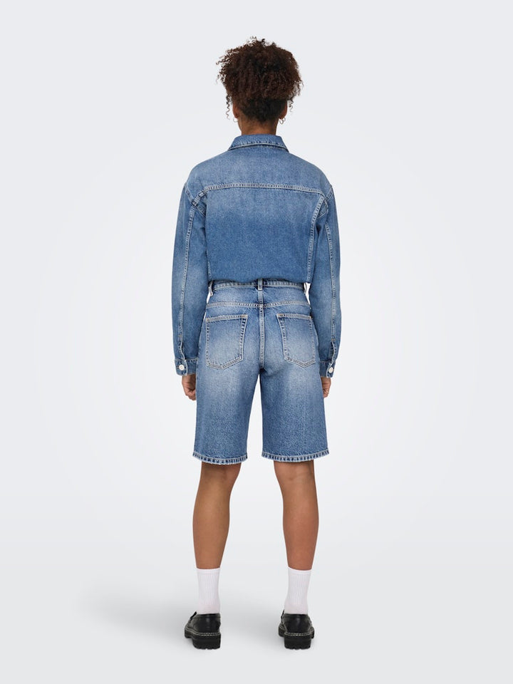 Onlmate Reg Baggy Long Shorts Dnm Noos - Blue Denim