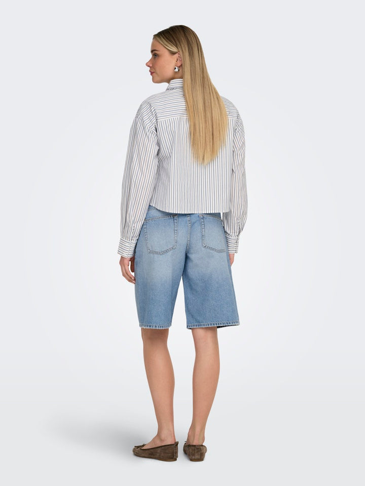Onlloran Bermuda Shorts Wide Dnm Pim - Blue Denim