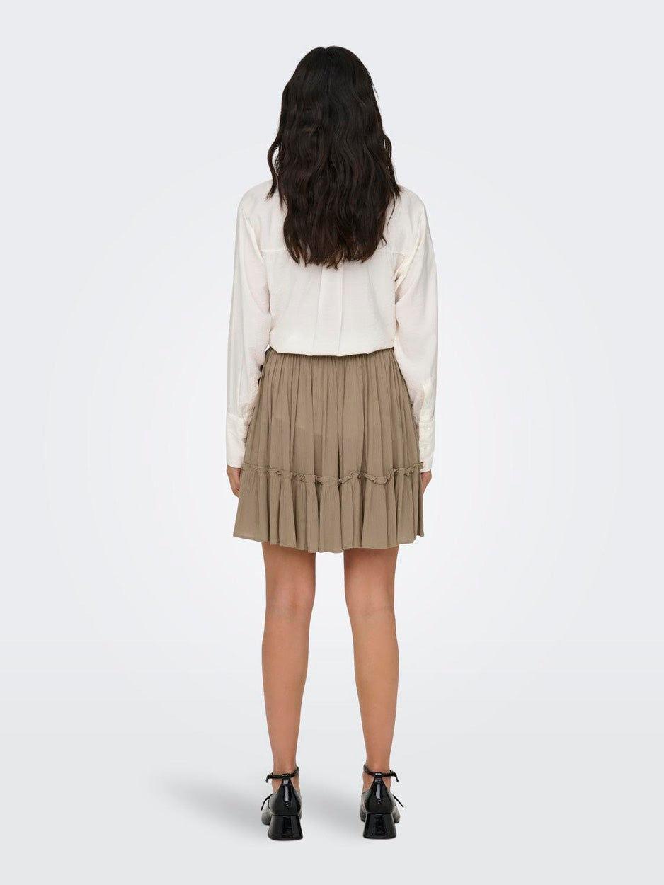 Onlibiza Life  Short Skirt Wvn Noos - Taupe