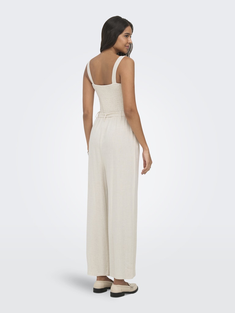 Onlsiesta Linen Bl Belt Jumpsuit Pnt - Beige