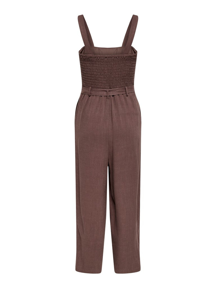 Onlsiesta Linen Bl Belt Jumpsuit Pnt - Bruin