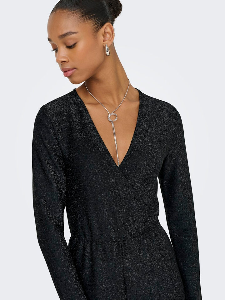 Onlrich L/s Glitter Jumpsuit Jrs - Zwart