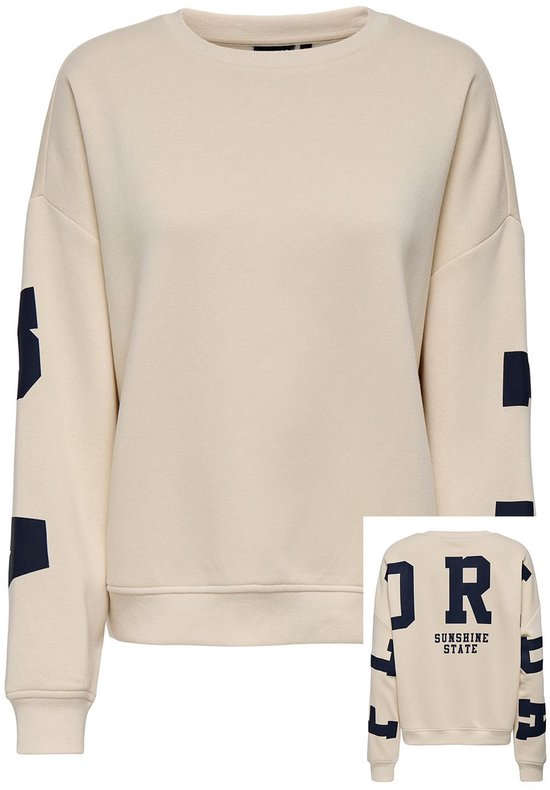 Onlsweat Ls Back/sleeve Print - Off-white