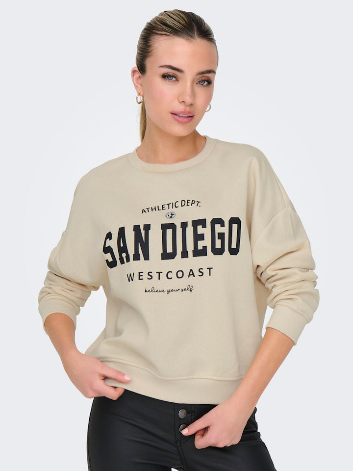 Onlsweat Life L/s Crew O.size State Noos - Off-white