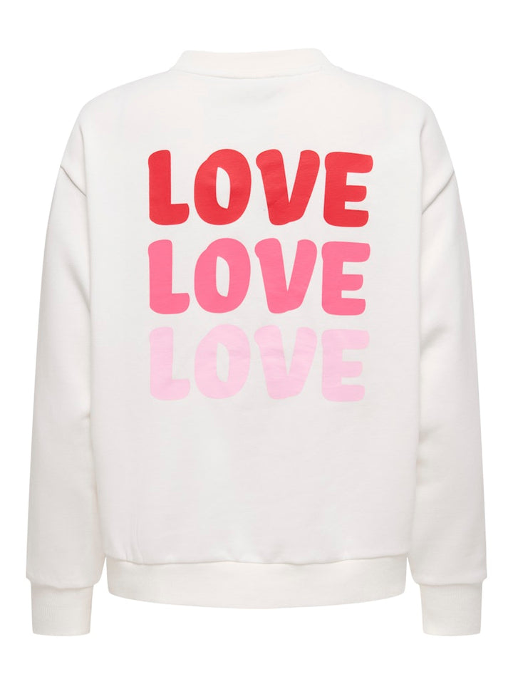 Jdynanna Life L/s Text Sweat Jrs Dia - Off-white
