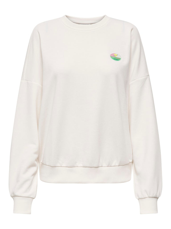Onlminna O Neck L/s Cs Pr Swt - Off-white