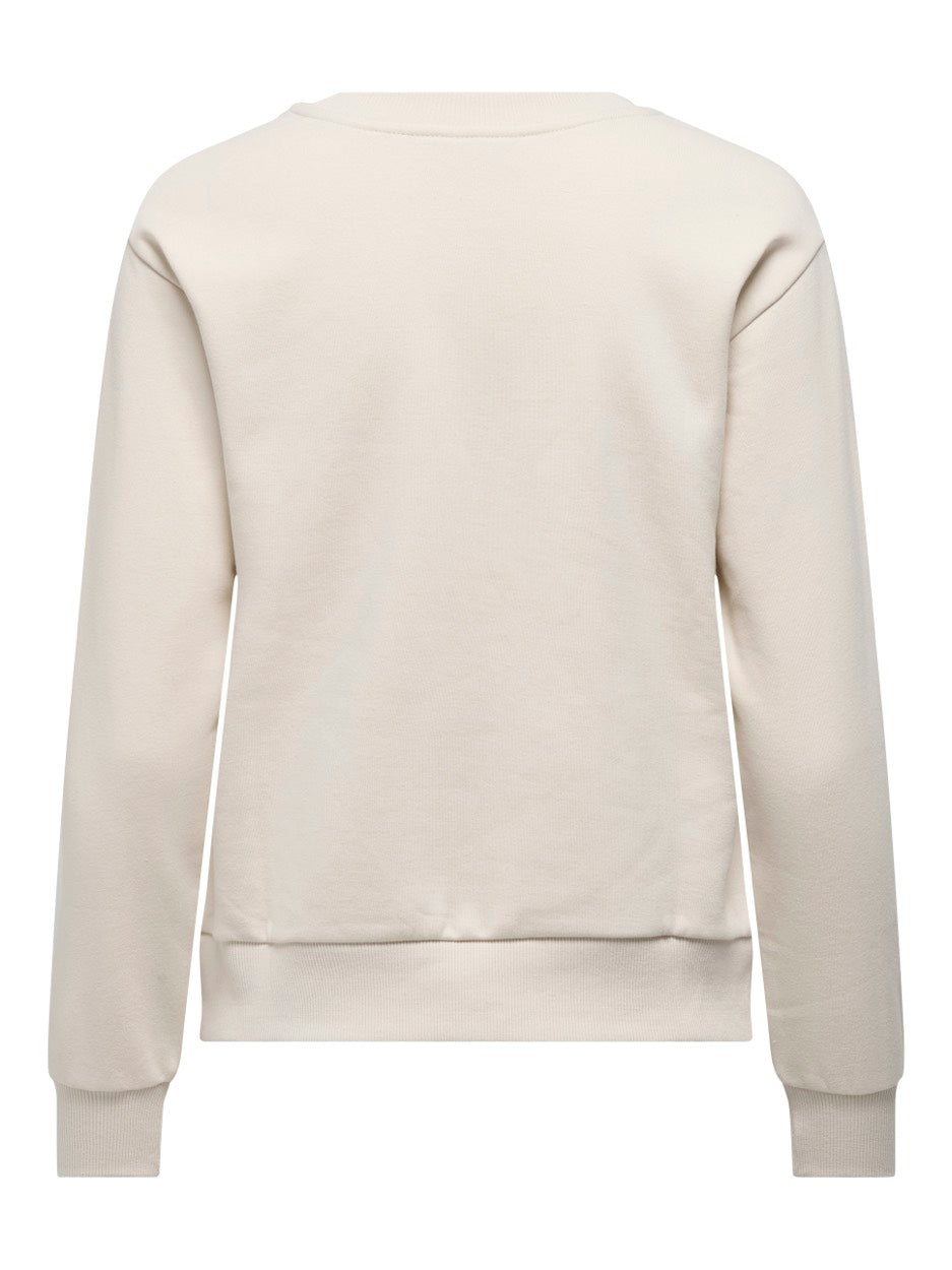 Jdyparis L/s Emb Sweat Jrs - Beige