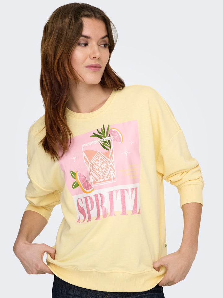 Onlkita L/s Sweat Box Ub Cs Swt - Licht Geel