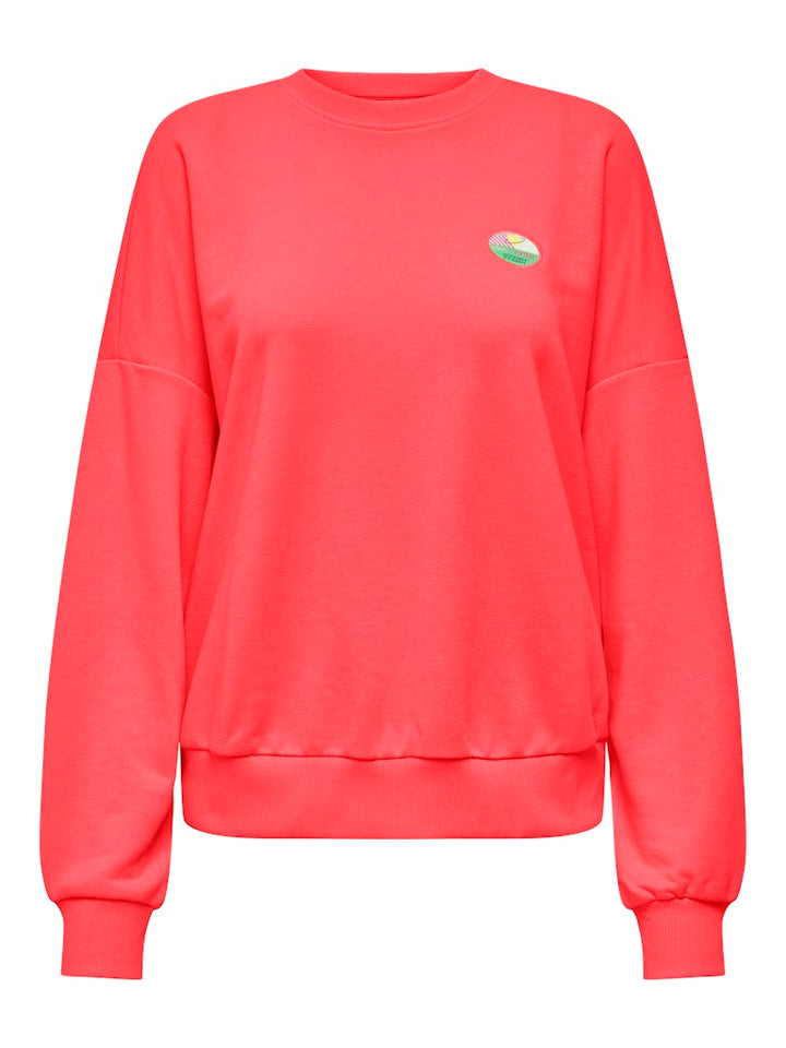 Onlminna O Neck L/s Cs Pr Swt - Neon Oranje