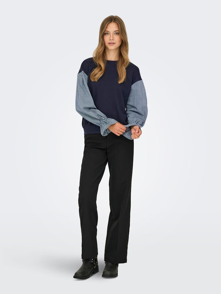 Onlnina Ls O-neck Mic Cs Sweat - Navy