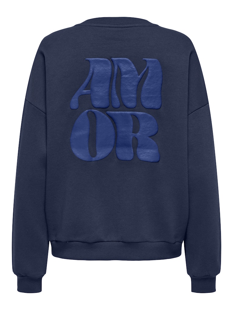 Onlmarey L/s O-neck Print Box Cs Swt - Navy