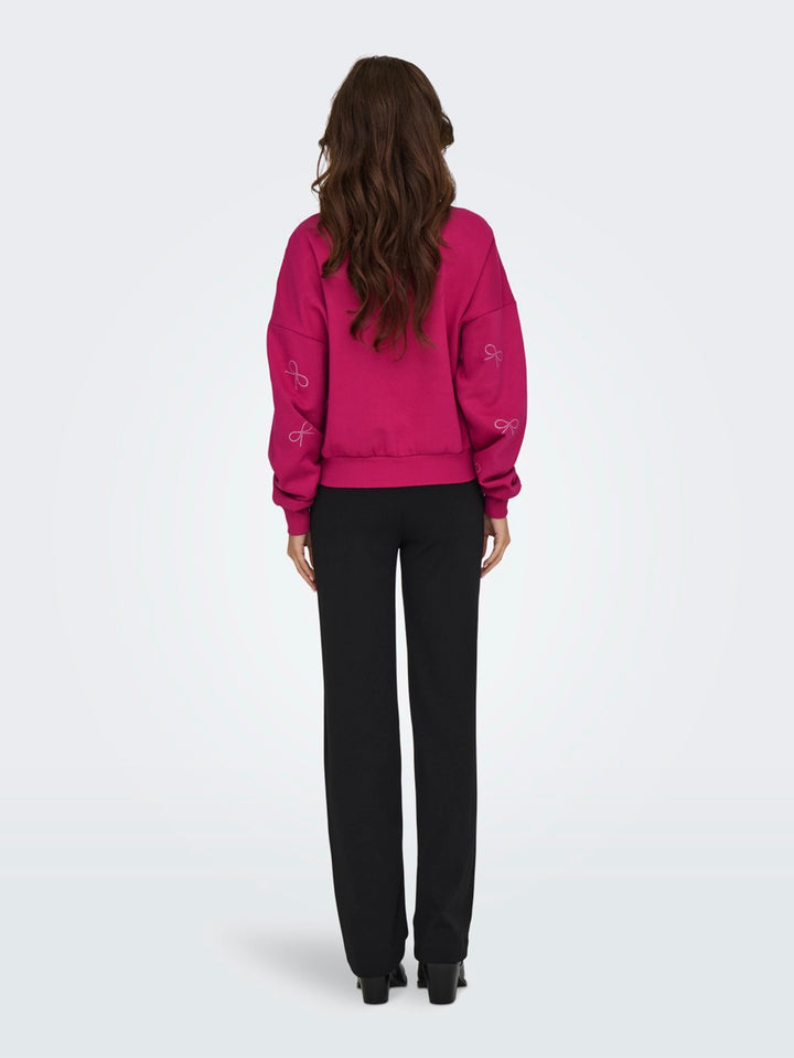 Onlberit L/s O-neck Swt - Fuchsia