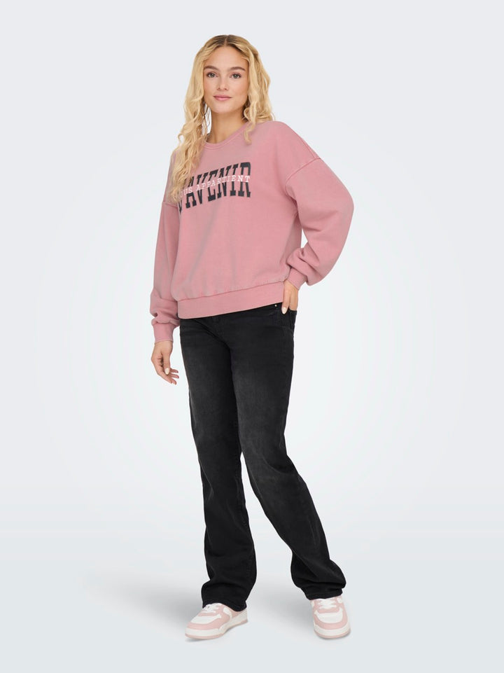 Onlpenelope L/s Beads O-neck Swt - Roze