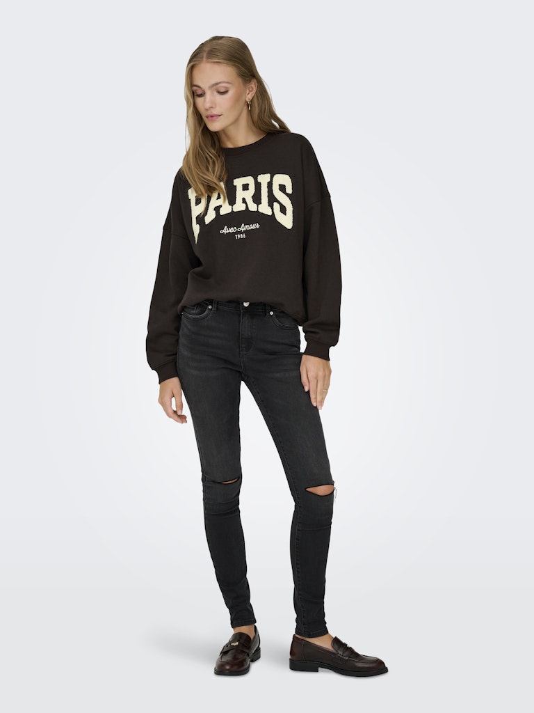 Jdymesa Life L/s O-nk Emb Sweat Jrs Noos - Bruin