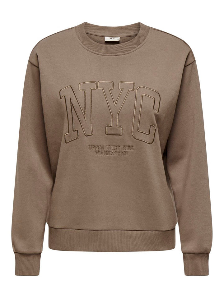 Jdyparis L/s Emb Sweat Jrs - Taupe