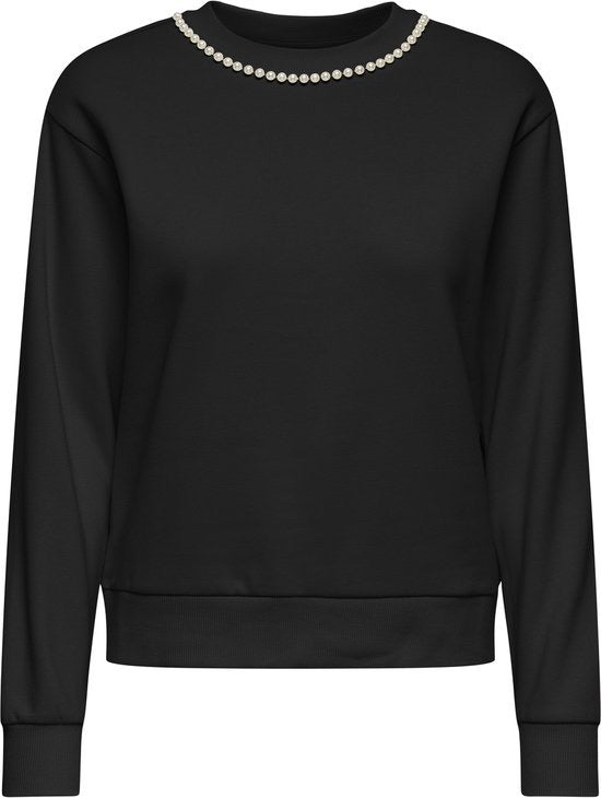 Jdyparis L/s Emb Sweat Jrs - Zwart