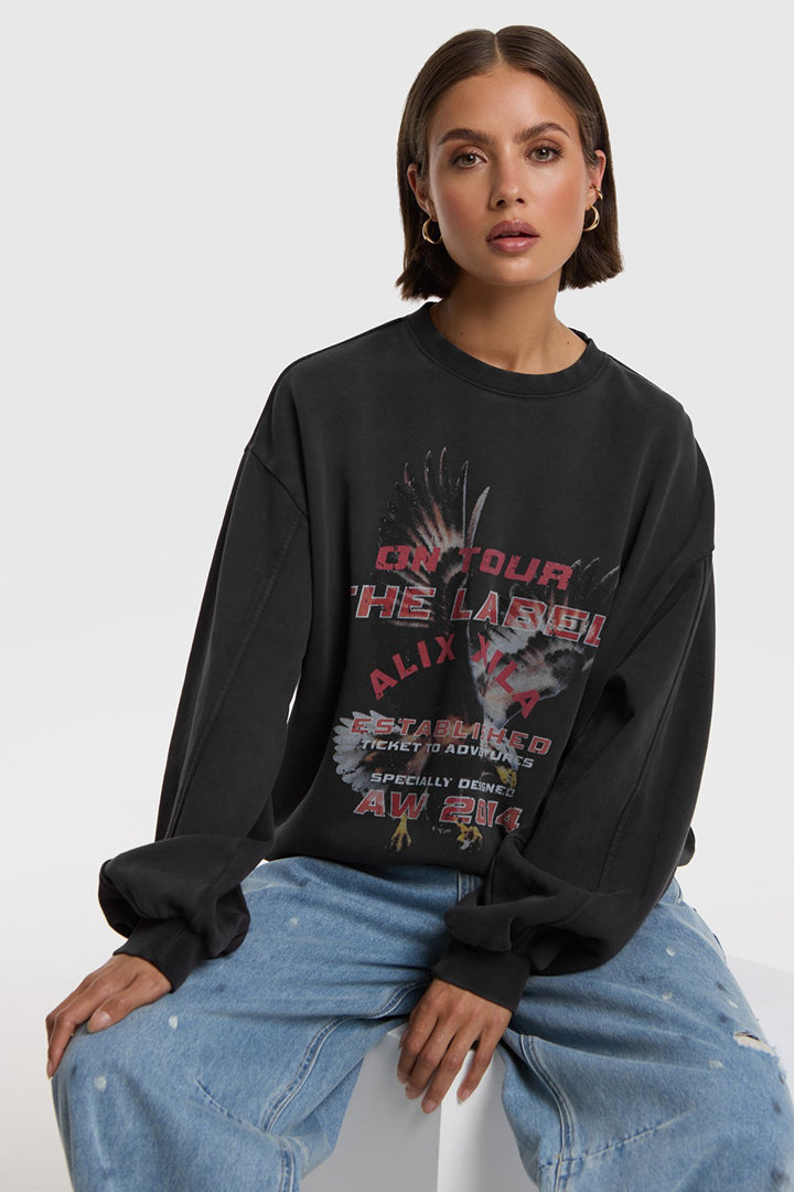 Knitted Eagle Sweater - Antraciet
