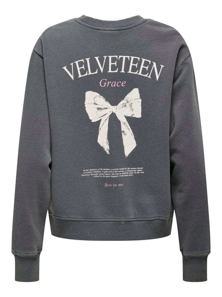 Onllucinda Bow L/s O-neck Box Swt - Antraciet