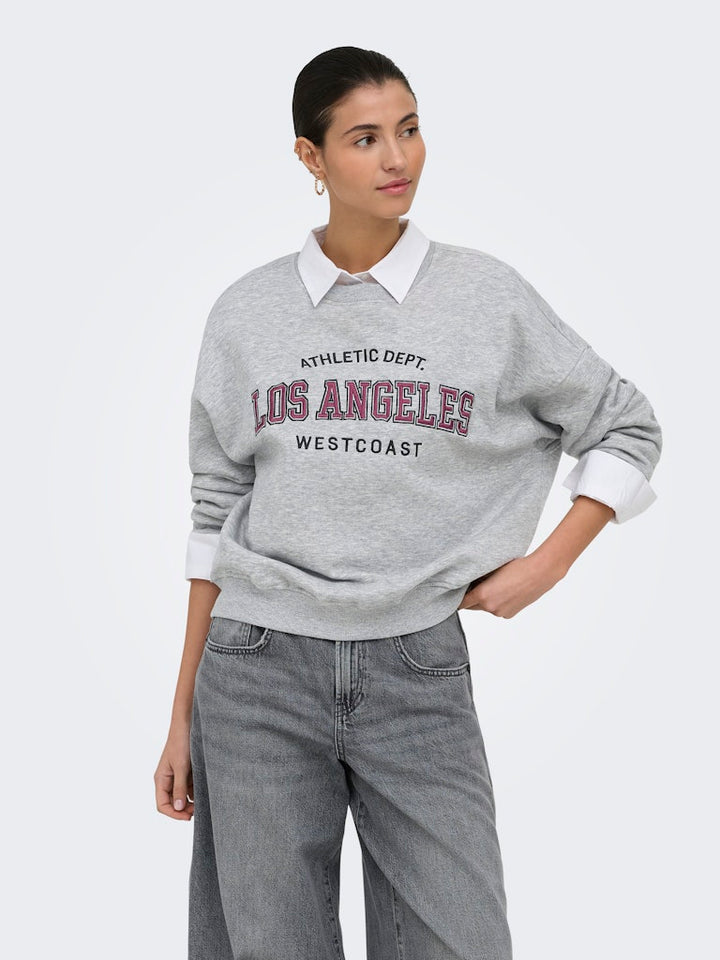 Jdymesa Life L/s O-nk Emb Sweat Jrs Noos - Grijs Melee