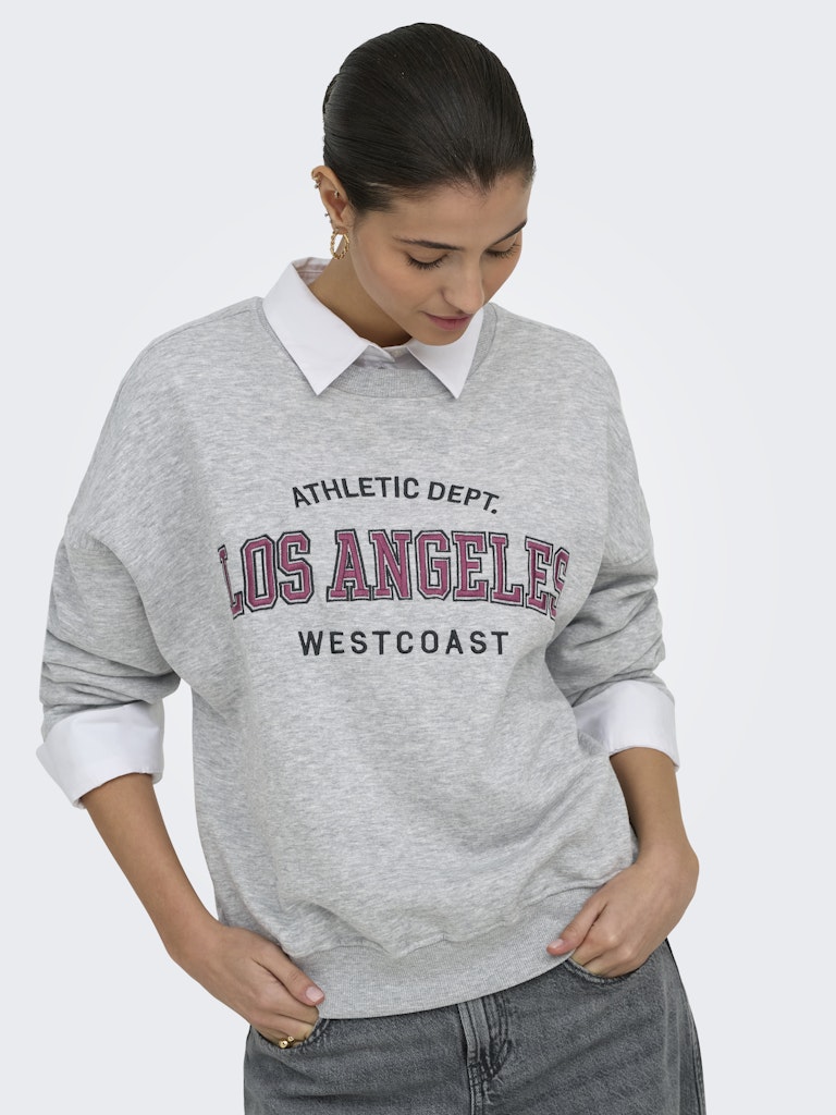 Jdymesa Life L/s O-nk Emb Sweat Jrs Noos - Grijs Melee