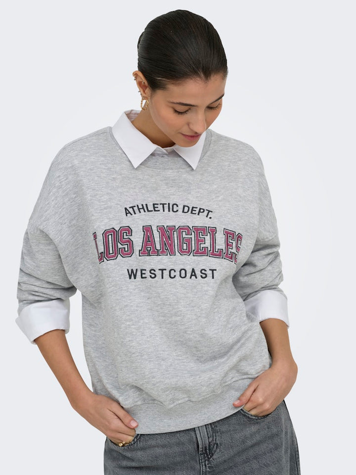 Jdymesa Life L/s O-nk Emb Sweat Jrs Noos - Grijs Melee