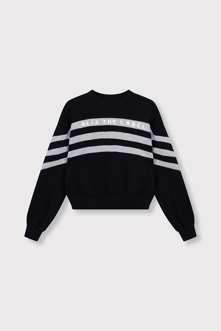 Cropped Sweater - Zwart Dessin