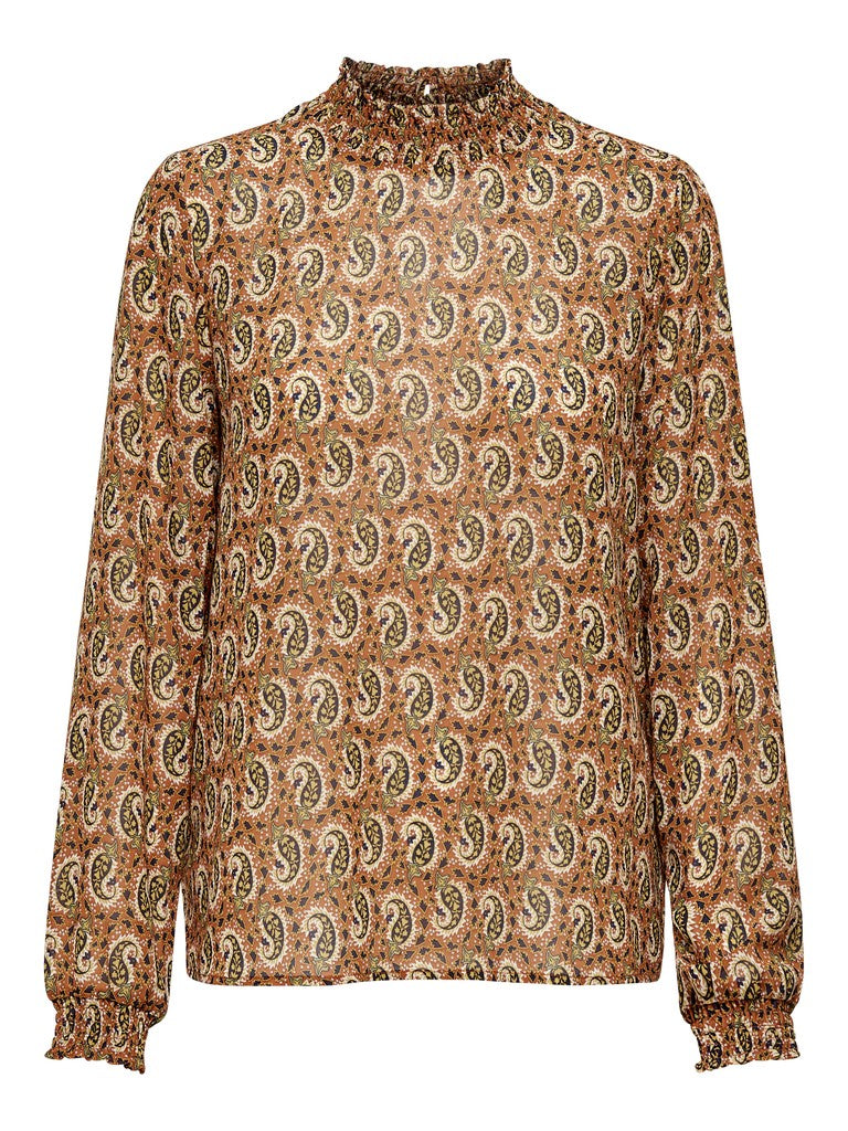 Onlkiara L/s Chiffon Highneck Top W. . 1946. - Diversen