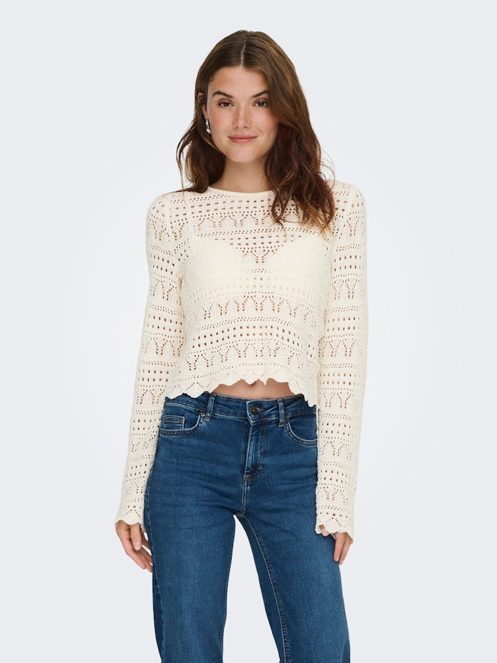 Onlelke Life Ls Pullover Knt Noos - Off-white