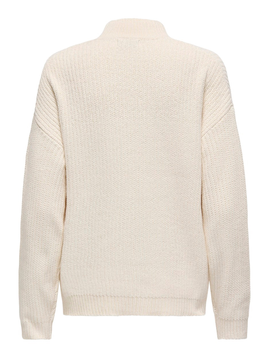 Jdymelia L/s High Neck Pullover Knt - Off-white