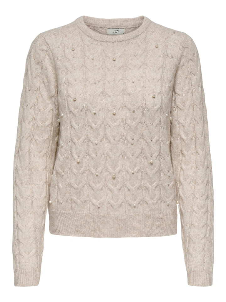 Jdycarmen L/s O-neck Pearl Pullover Knt - Beige