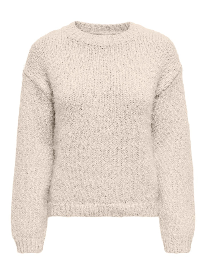 Onlbea Ls O-neck Cc Knt - Beige