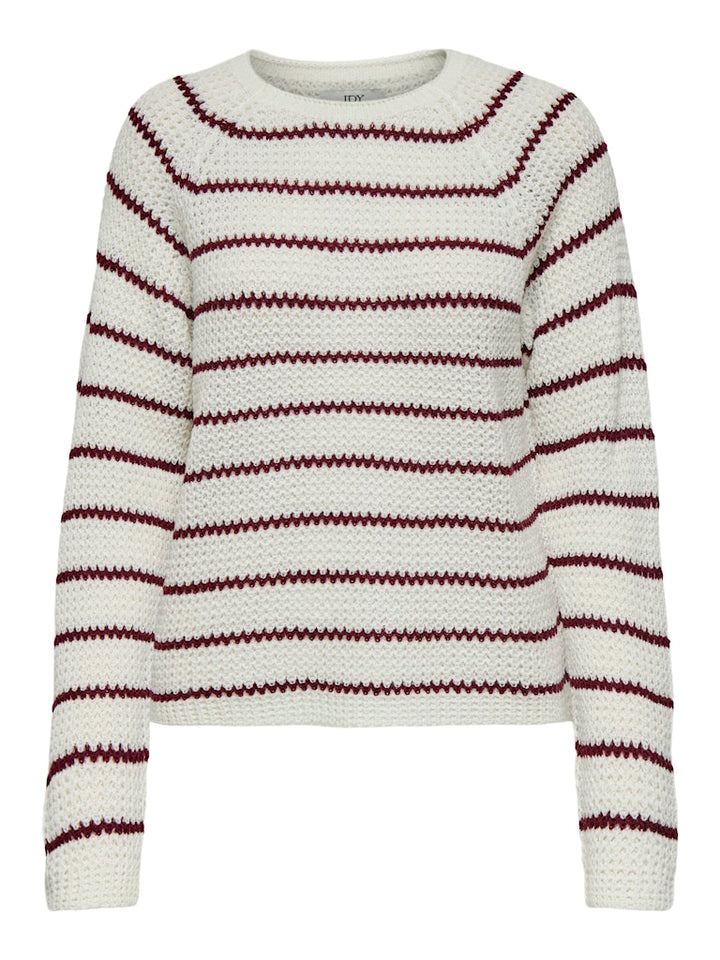 Jdyellen L/s Oneck Raglan Pullover Knt - Wit Dessin