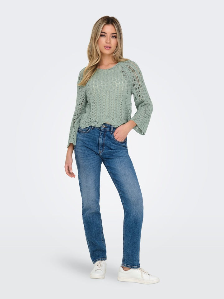 Onlnola Life  3/4 Pullover Knt Noos - Esmerald