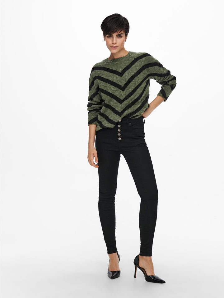 Onleliza L/s Pullover Knt Noos - Groen Dessin