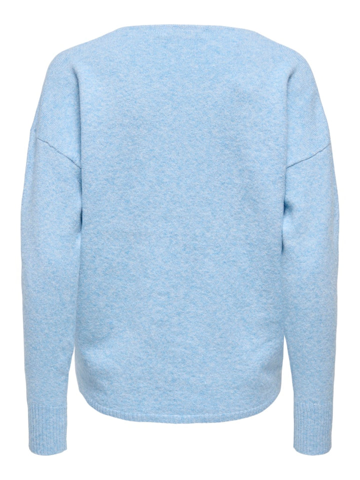 Onlrica L/s V-neck Pullo Knt Noos - Lichtblauw