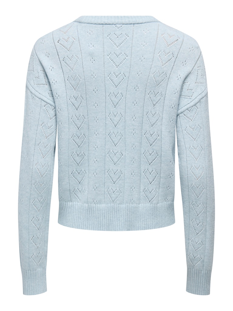 Onlisa Life Ls Struct Boxy Oneck Cc Knt - Lichtblauw