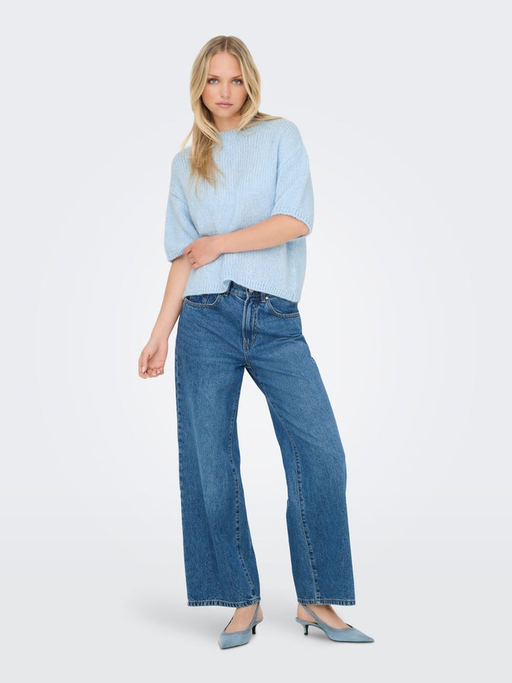 Jdylinea S/s Pullover O-neck Knt Noos - Lichtblauw