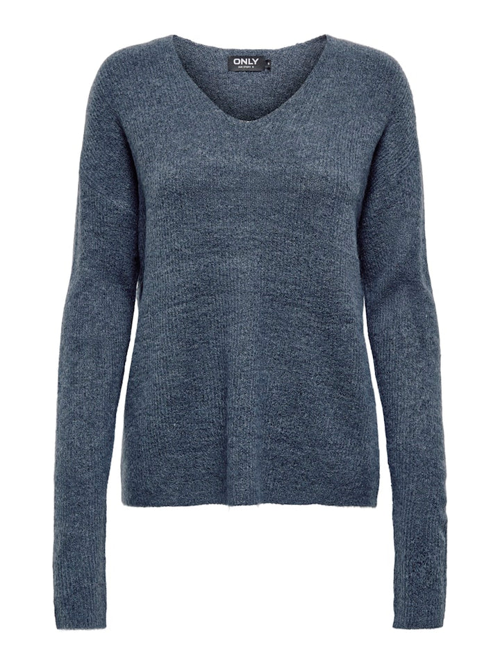 Onlcamilla V-neck L/s Pullover Knt Noos - Rafblauw