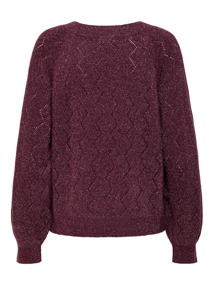 Jdyaspen Life Ls V-neck Pullover Knt - Bordeaux