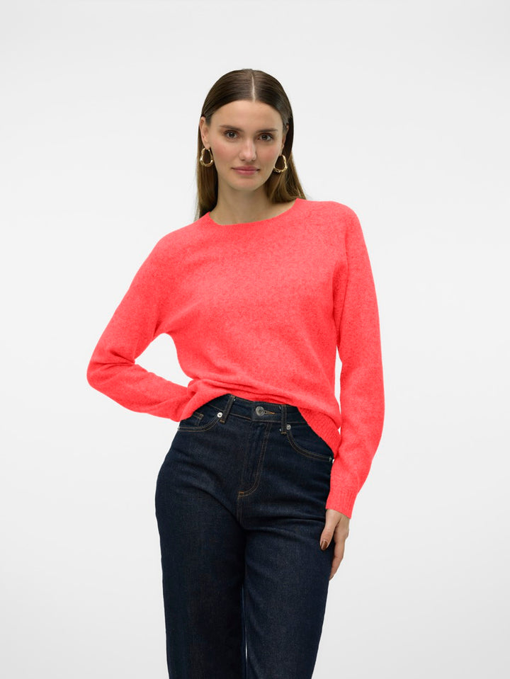 Vmdoffy Ls O-neck Blouse Ga Noos - Rood Melee