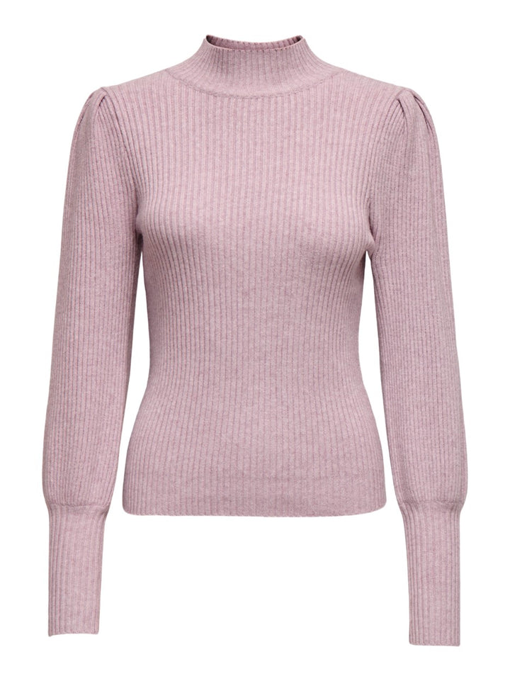 Onlkatia L/s Highneck Pullover Knt - Mauve