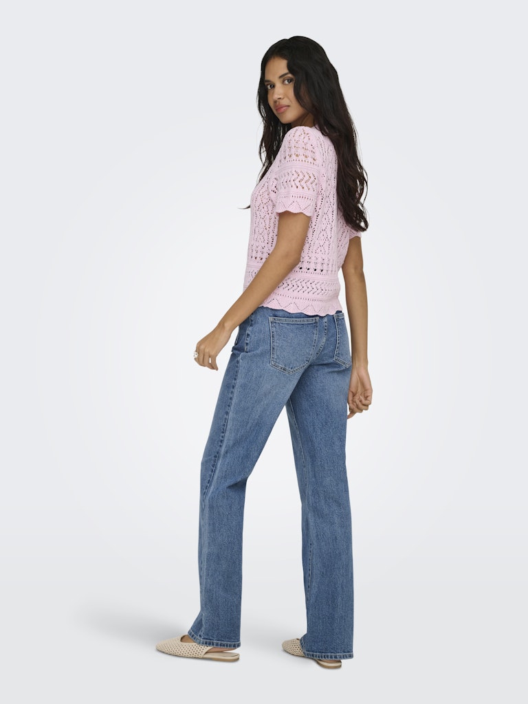 Onlelke Life Ss Structure O-neck Knt Nca - Licht Roze