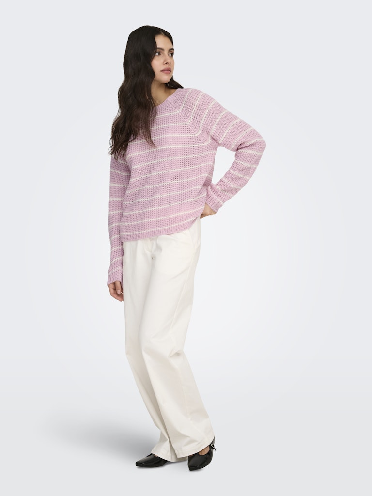 Jdyellen L/s Oneck Raglan Pullover Knt - Licht Roze
