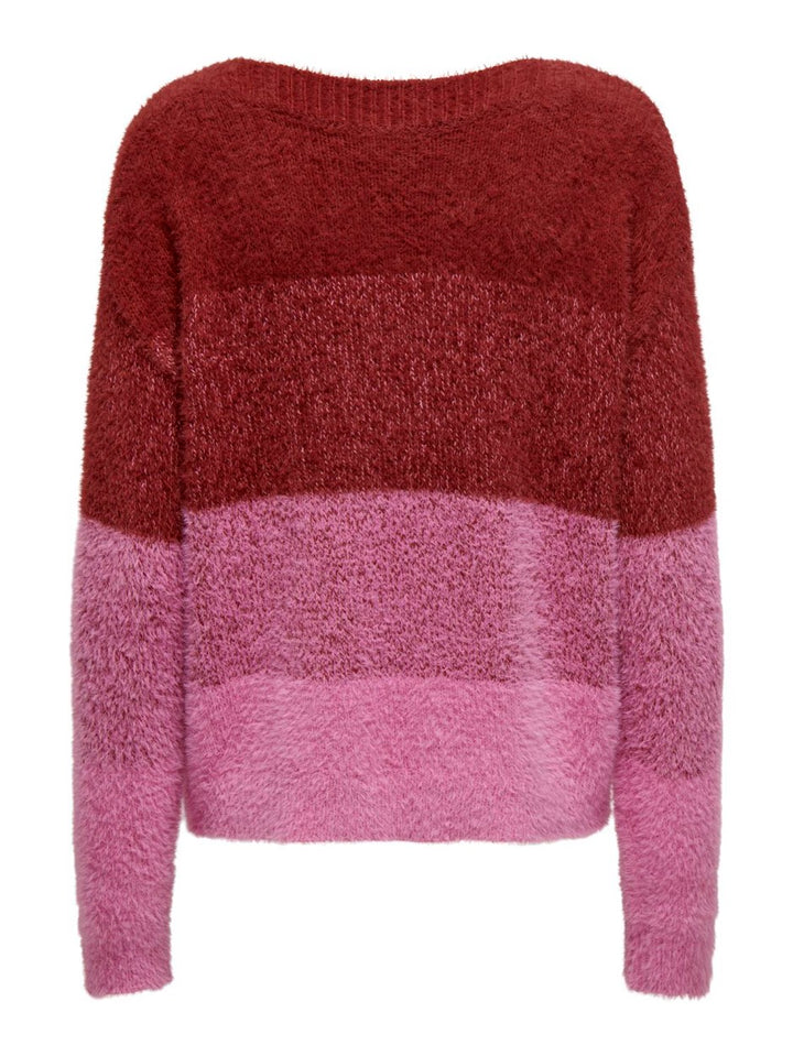 Onlmaika Ls Boatneck Cc Knt - Roze Dessin