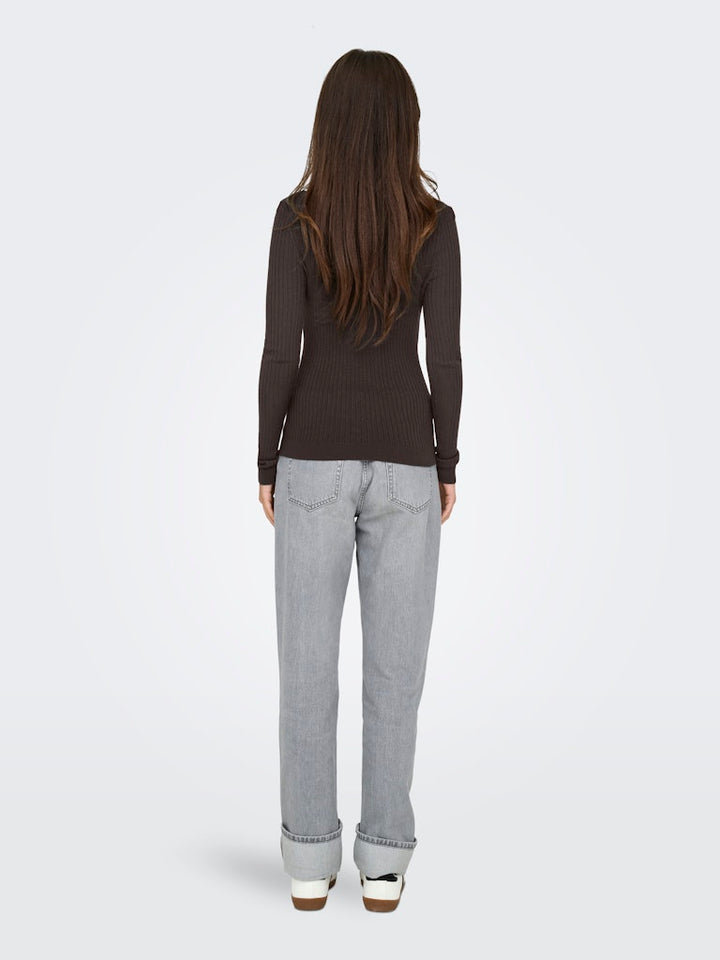 Onlkarol L/s Rollneck Pullover Knt Noos - Bruin