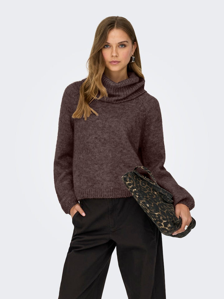 Onlgila Life Ls Rollneck Bf Knt - Bruin