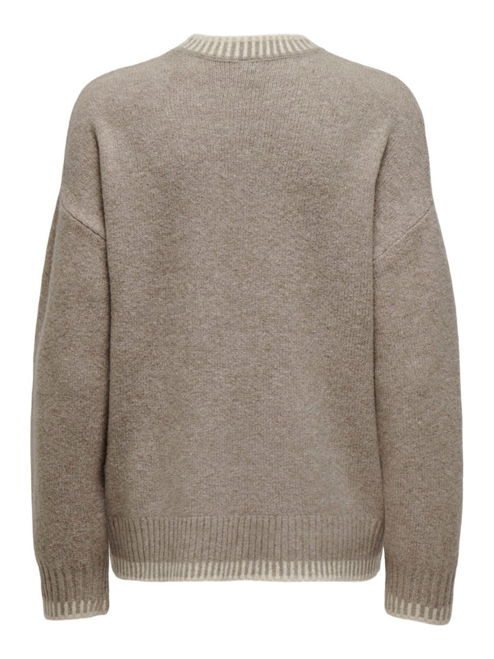 Onlsilma Ls Stitch Mock Neck Knt - Licht Bruin